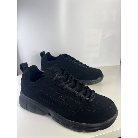 FILA DISRUPTOR SE 1SX60023-001 TRIPLE BLACK ATHLETIC MEN SHOES SNEAKER - Picture 1 of 9